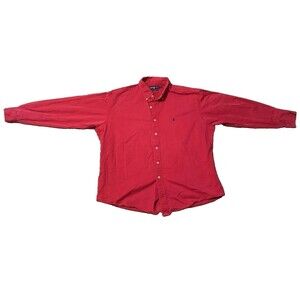 Vintage 90’s Ralph Lauren Blake Shirt Mens XL Red Solid Button-Down Long Sleeve